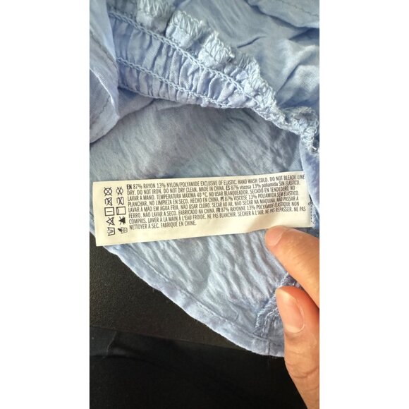 🟣 Forever 21 Womens Blue Puffy Blouse Long Sleeve Size 1X - Picture 3 of 6